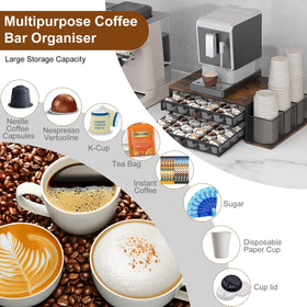 TQVAI K Cup Holder 3-slot magnet organizer stores cups and lids beside the pods
