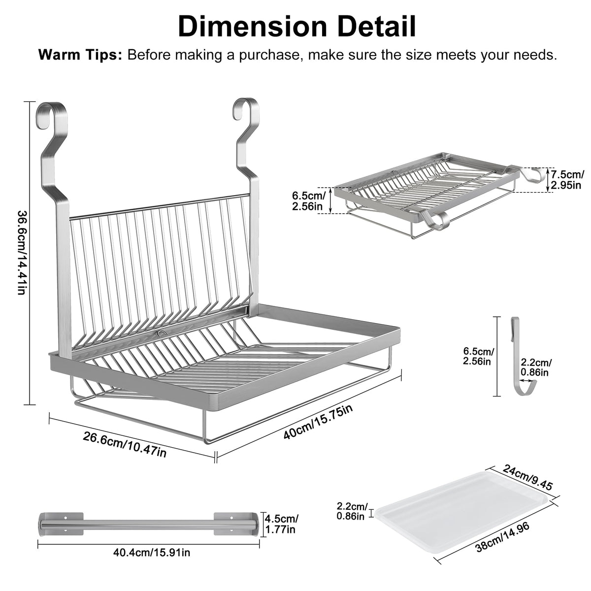TQVAI plastic drainboard pulls out to channel water away