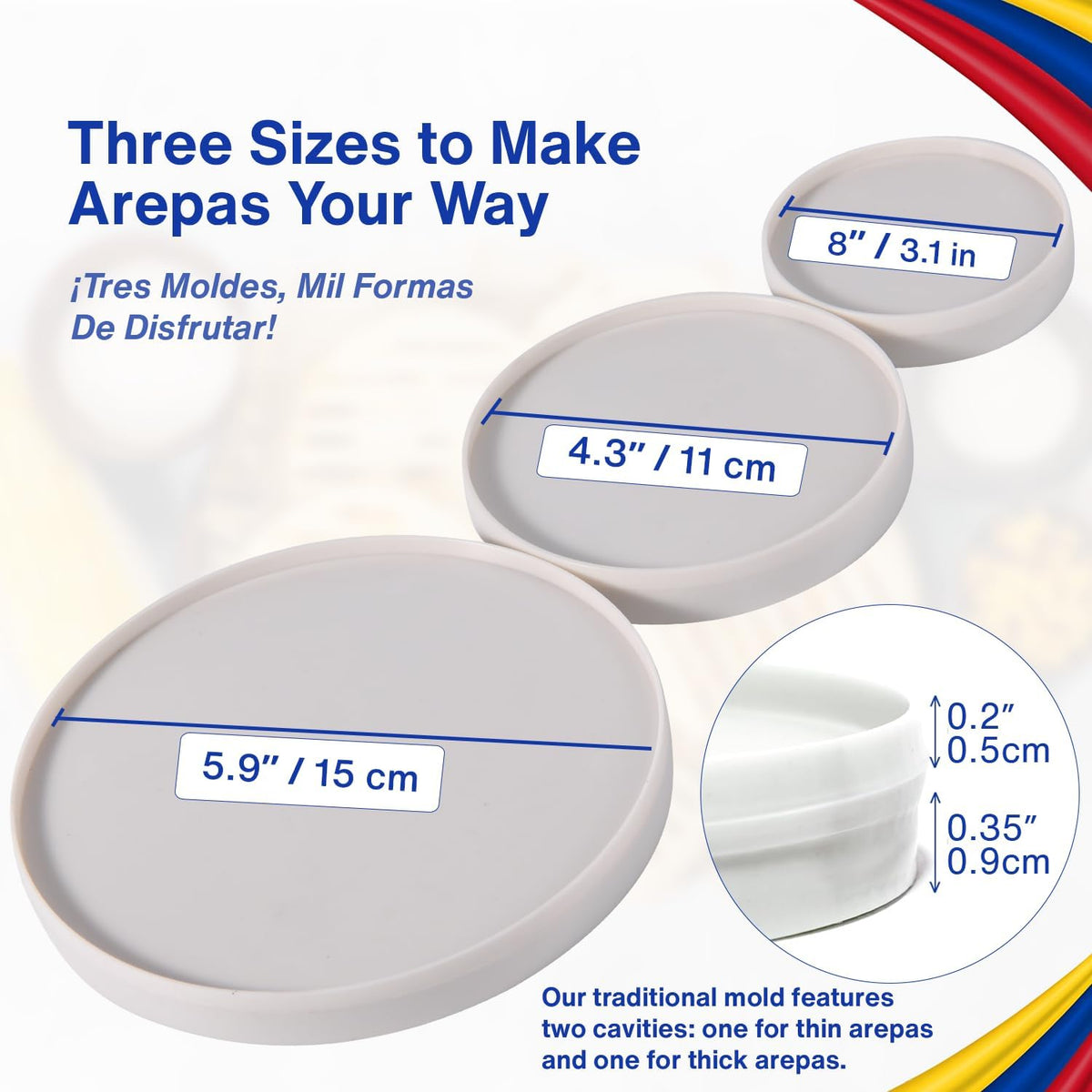 TraditionTools Arepa Mold small size perfect for quick snacks.