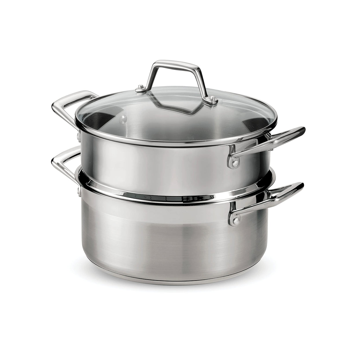 Tramontina Gourmet 5Qt steamer-set Dutch oven exterior showcases a durable satin finish for everyday cooking.