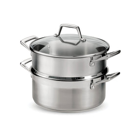 Tramontina Gourmet 5Qt steamer-set Dutch oven exterior showcases a durable satin finish for everyday cooking.