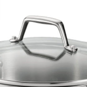 Tramontina Gourmet 5Qt ergonomic riveted handles provide secure grip.