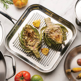 Tramontina induction-ready grill pan compatible with all stovetops