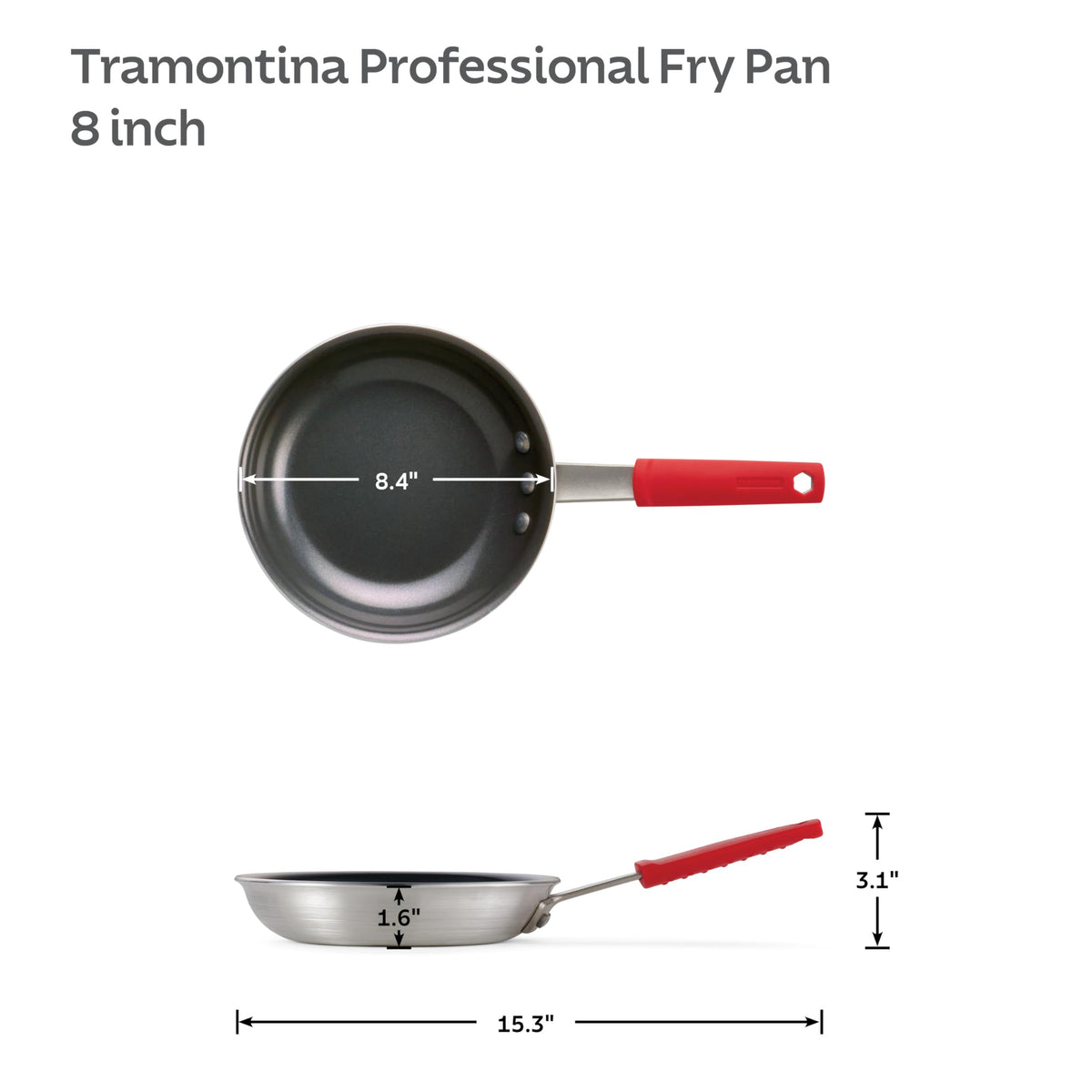 Oven-safe Tramontina pan suitable for versatile cooking up to 204°C.