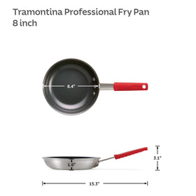 Oven-safe Tramontina pan suitable for versatile cooking up to 204°C.