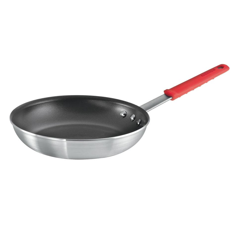 Tramontina Professional 10-inch nonstick fry pan front view shows sturdy construction for even browning.