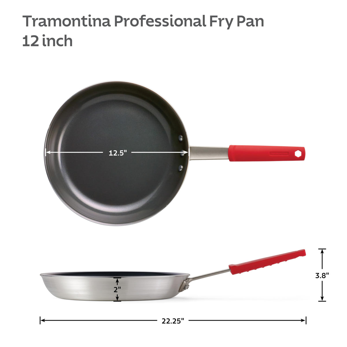 Dishwasher-safe Tramontina fry pan after cooking cleanup ready