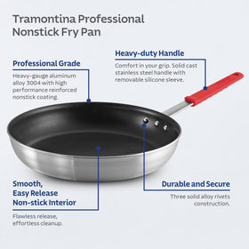 Tramontina Professional reinforced nonstick coating for effortless release.