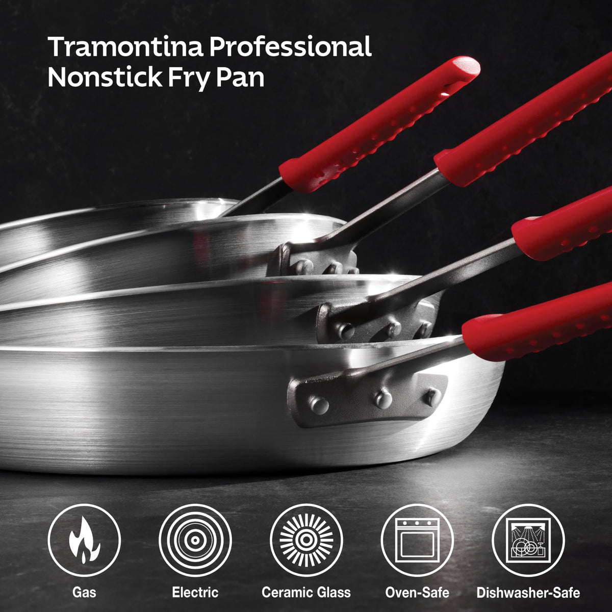 Tramontina Professional dishwasher-safe for easy cleaning.