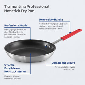 Tramontina Professional reinforced coating offers easy food release.