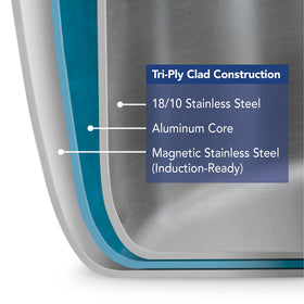Tramontina Signature Tri-Ply 3-quart sauce pan with lid perfect for simmering sauces.