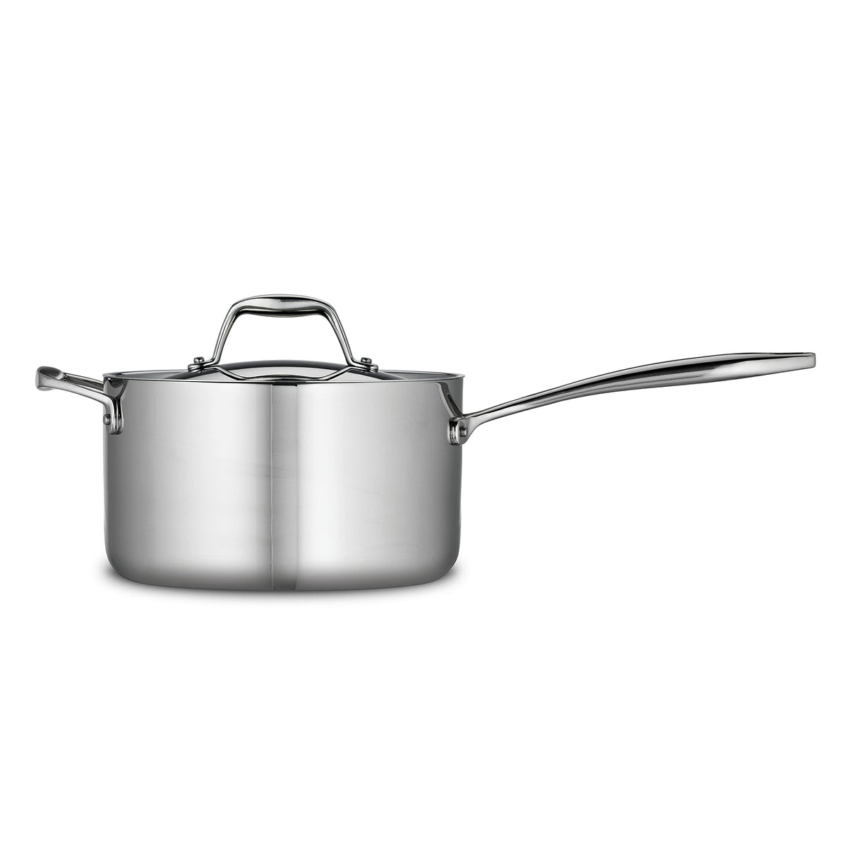 Tramontina Signature Tri-Ply side-handle provides secure lifting during cooking.