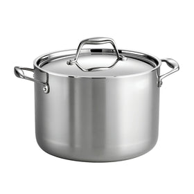 Tramontina Signature stock pot with lid shows even heat for large batches