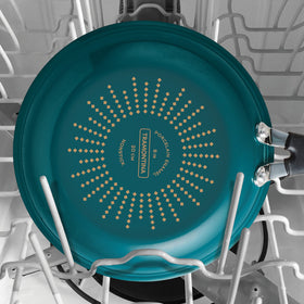 Tramontina teal pans oven-safe up to 350°F for versatile cooking