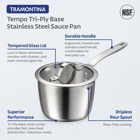 Tramontina Tempo 18/8 stainless steel interior and durable exterior.