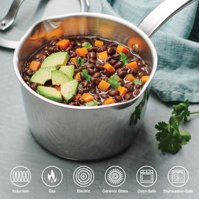 Tramontina Tempo glass-lid saucepan shown for monitoring simmering.