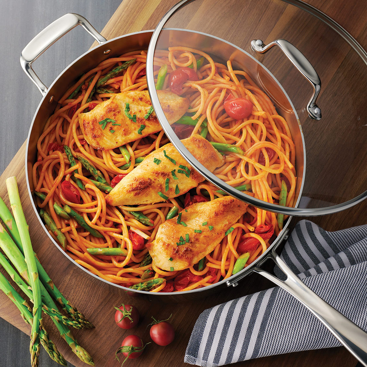 Tramontina Tri-Ply 6-Qt braiser is induction-ready for versatile kitchens
