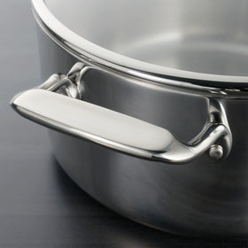Tramontina 6-Qt braiser on induction stove for reliable cooking
