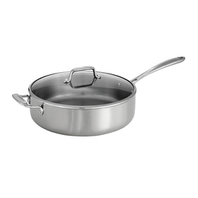 Tramontina Tri-Ply 6-Qt braiser with glass lid for even cooking and moisture