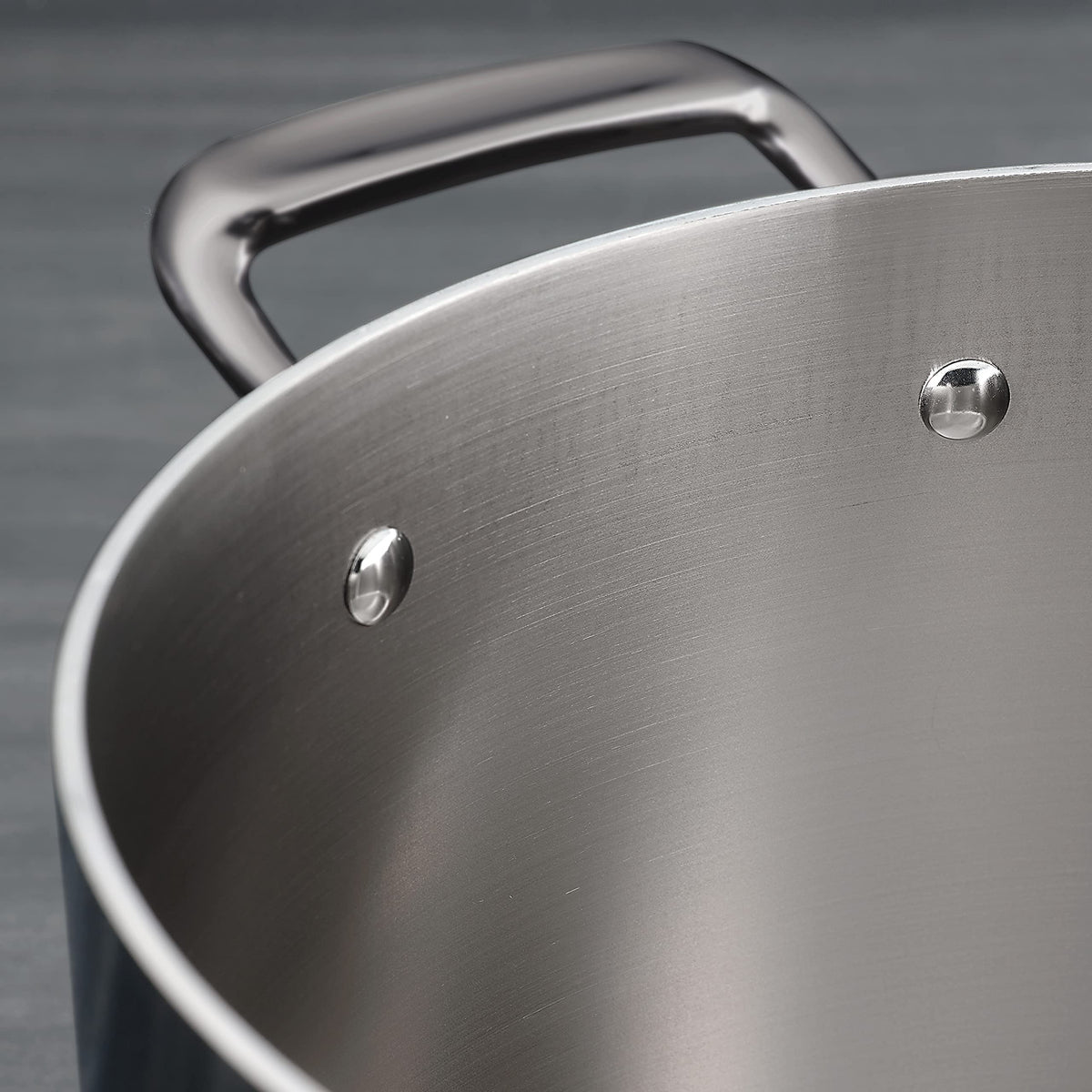 Tramontina Tri-Ply Clad 4-Qt sauce pan dishwasher-safe for easy cleanup