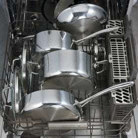 Tramontina Tri-Ply Clad 4-Qt sauce pan glass lid locks in moisture
