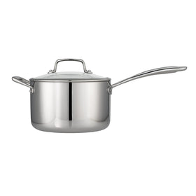 Tramontina Tri-Ply Clad 4-Qt sauce pan with side handle for secure grip