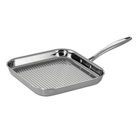 Tramontina tri-ply square grill pan exterior shine and even heat
