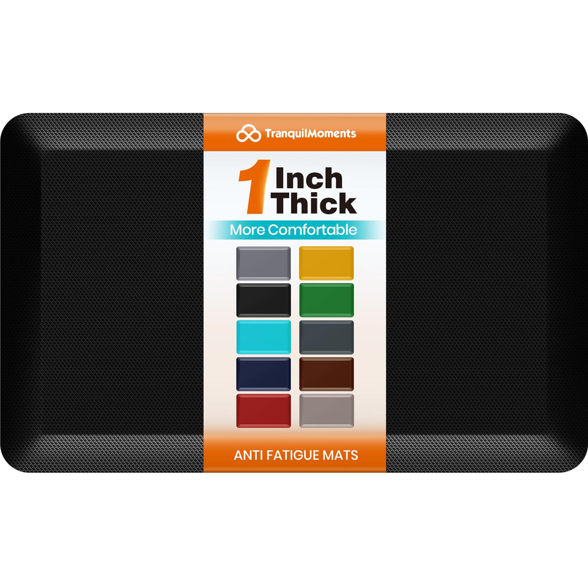 TranquilMoments kitchen mat with 1-inch thick cushion for all-day standing comfort.