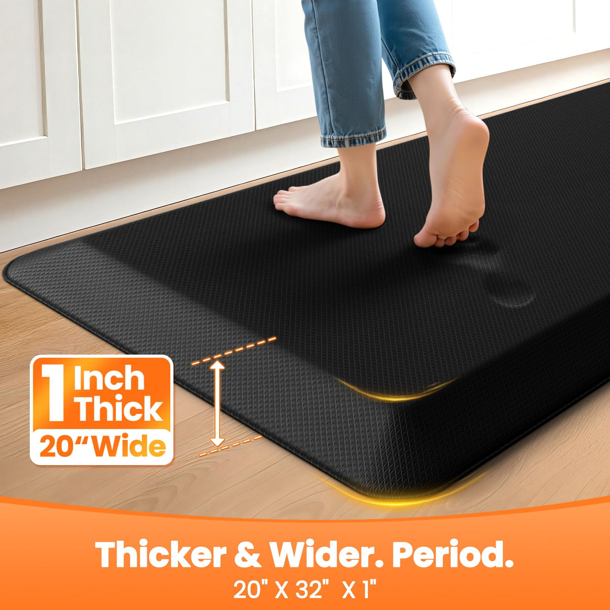 TranquilMoments 20x32 kitchen mat supports long cooking sessions at the sink.