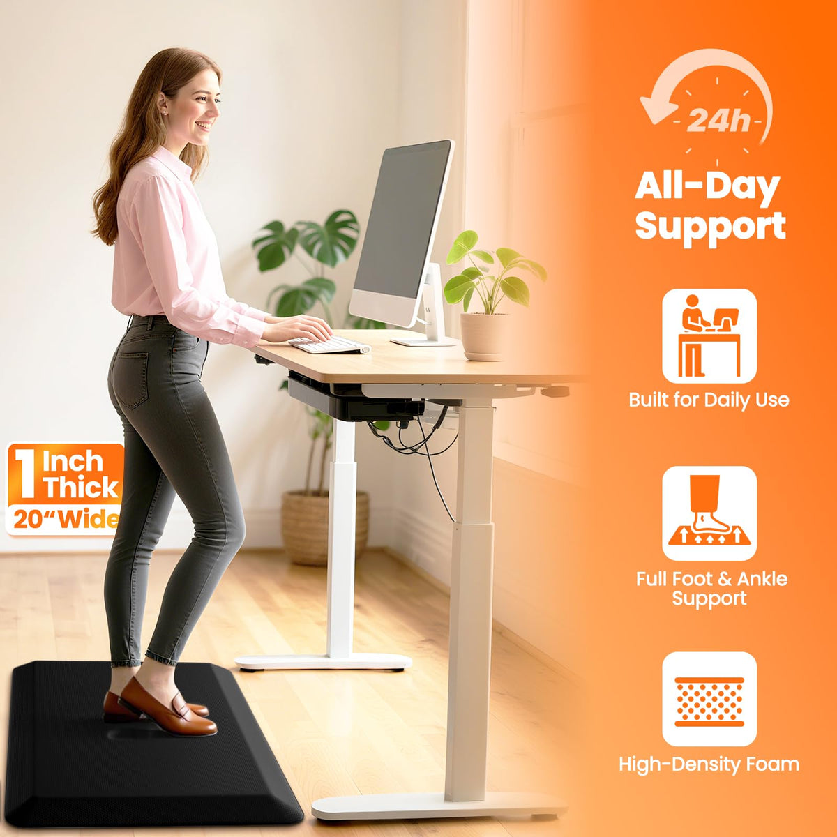 TranquilMoments 20x39 kitchen mat ideal for standing desk setups.