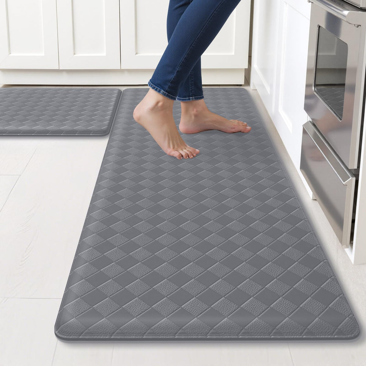 TranquilRelax Diamond Kitchen Mat front sink anti-fatigue comfort.