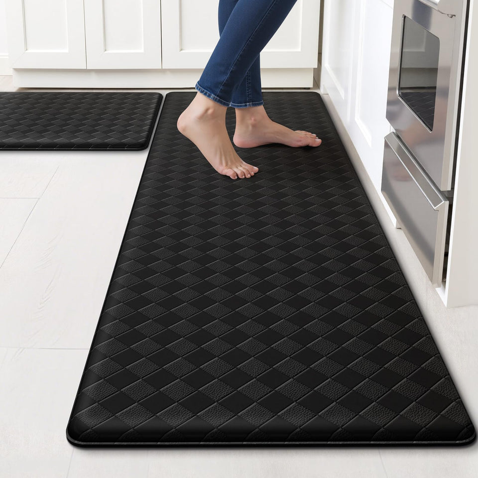 TranquilRelax Diamond Kitchen Mat front view with plush cushioning for long cooking sessions.