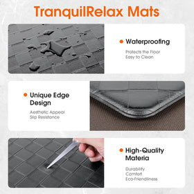 Non-slip underside image demonstrates firm grip on various floor surfaces for safety.