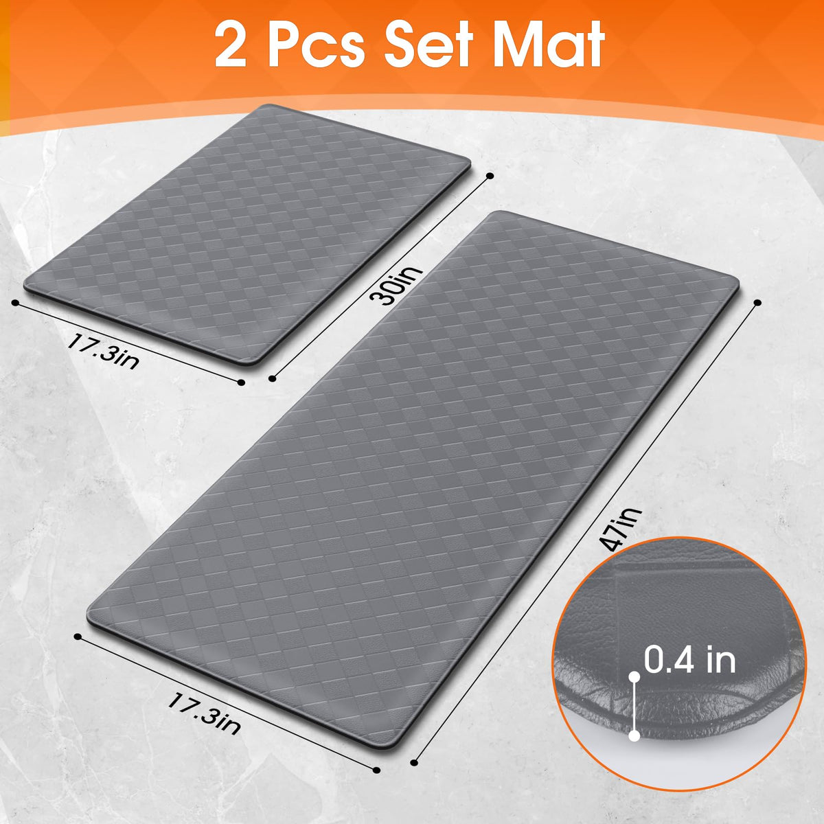Pattern closeup shows stylish diamond design and durable PVC that resists wear.