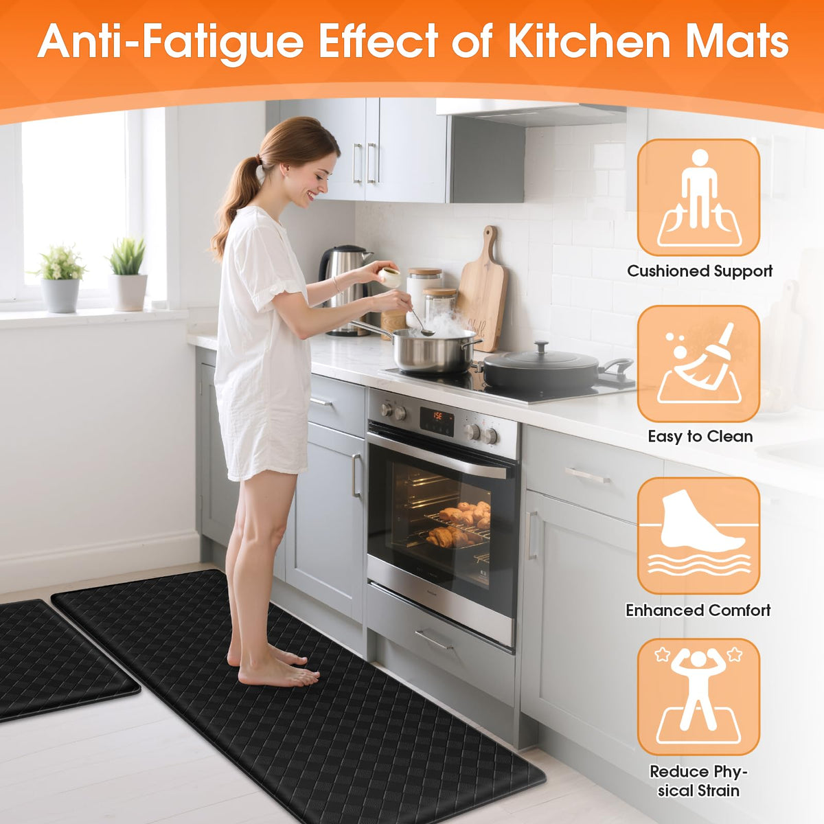 TranquilRelax mats in the laundry area guard floors from spills while staying dry