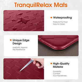TranquilRelax non-slip bottom keeps mats secure on slick floors.