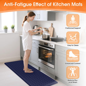 TranquilRelax mat beside the stovetop offers anti-fatigue cushioning for long cooking sessions.