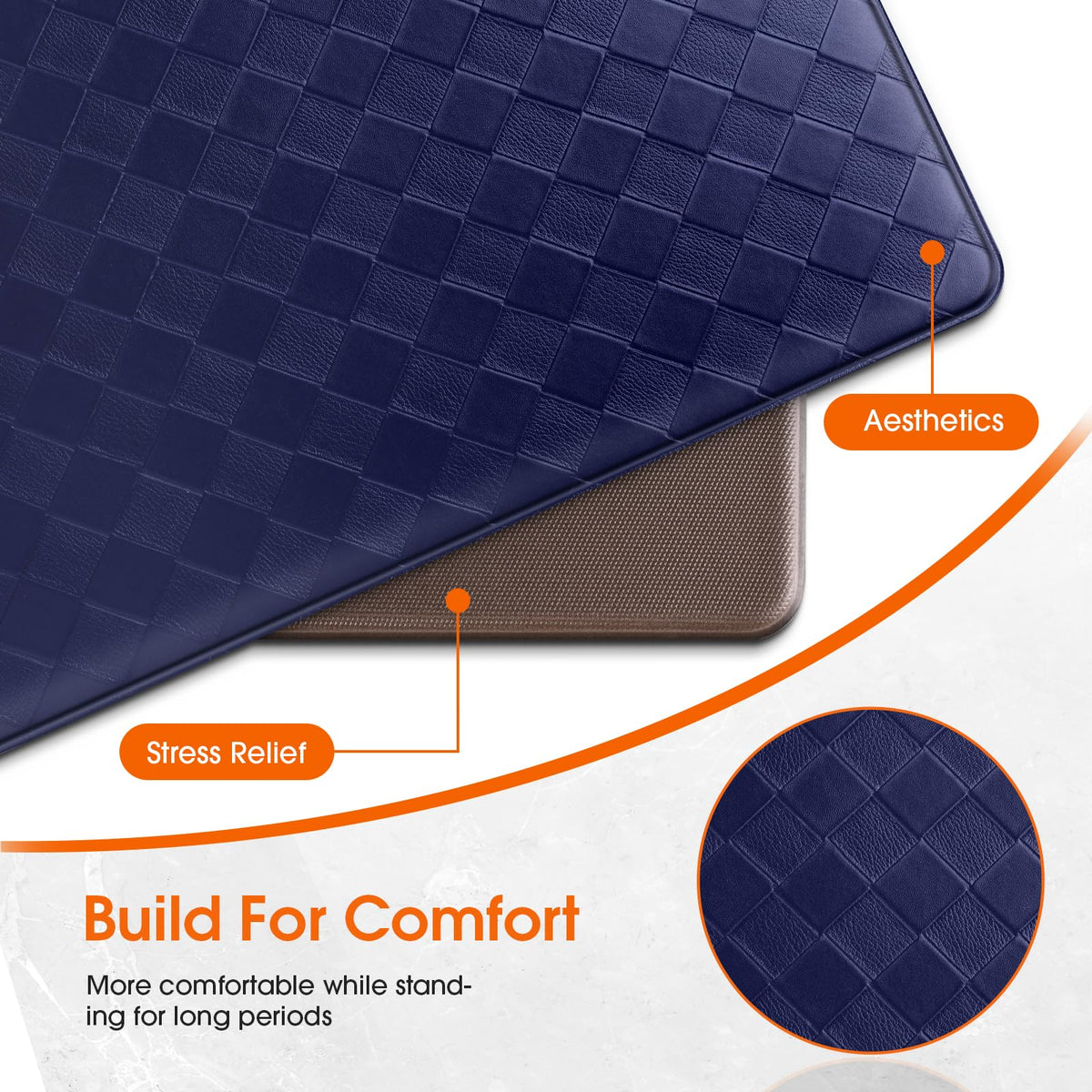 TranquilRelax blue waterproof surface resists liquids for simple wipe-downs and quick maintenance.