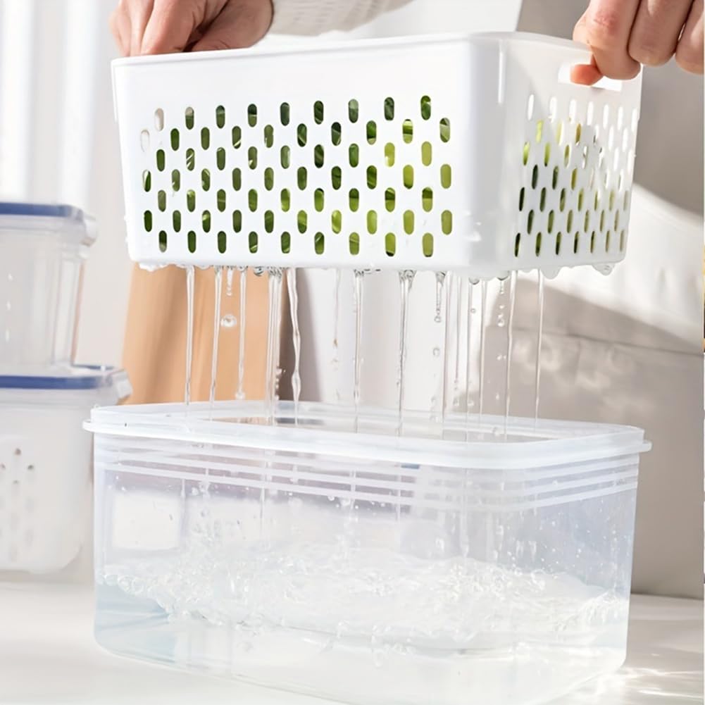 Trasylph two-pack fridge organizers fit different fruits and vegetables.