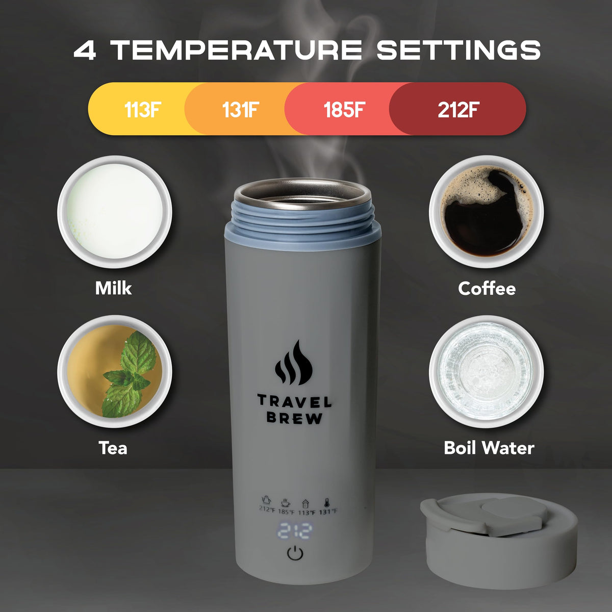 Travel Brew 500ml capacity supports single servings for tea or coffee.