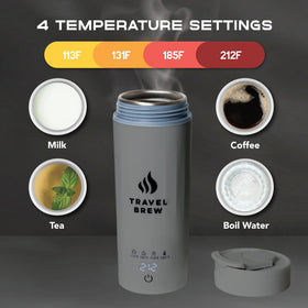 Travel Brew 500ml capacity supports single servings for tea or coffee.