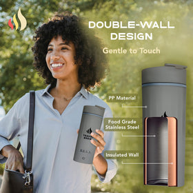Travel Brew LCD temperature display enables precise beverage heat.