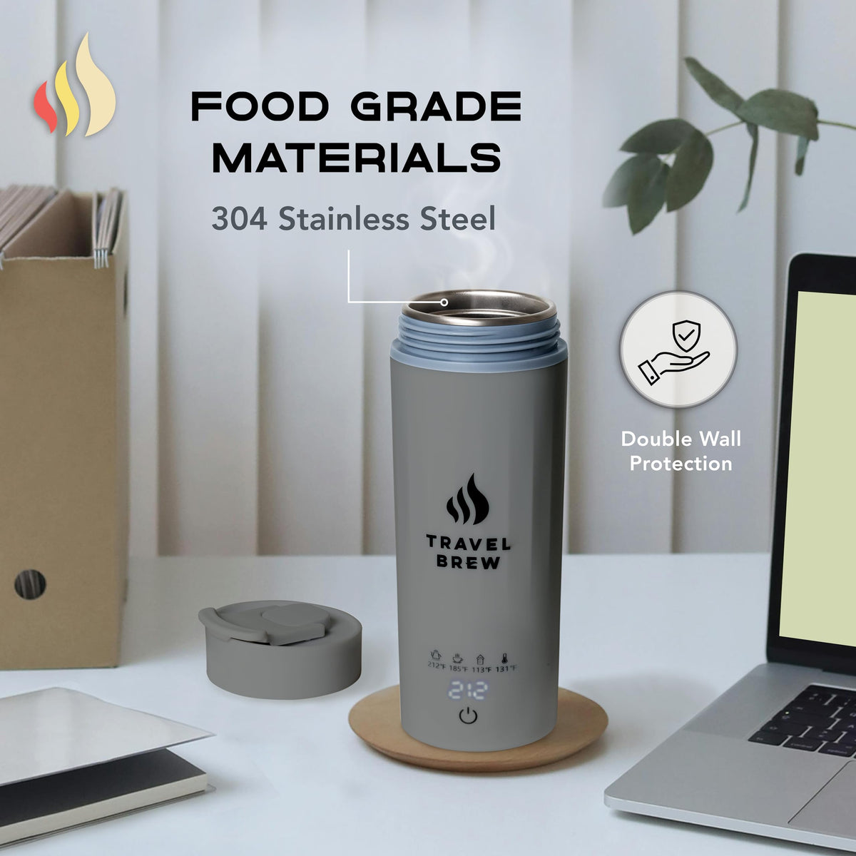 Travel Brew safety design emphasizes leak-proof seal and stable use.