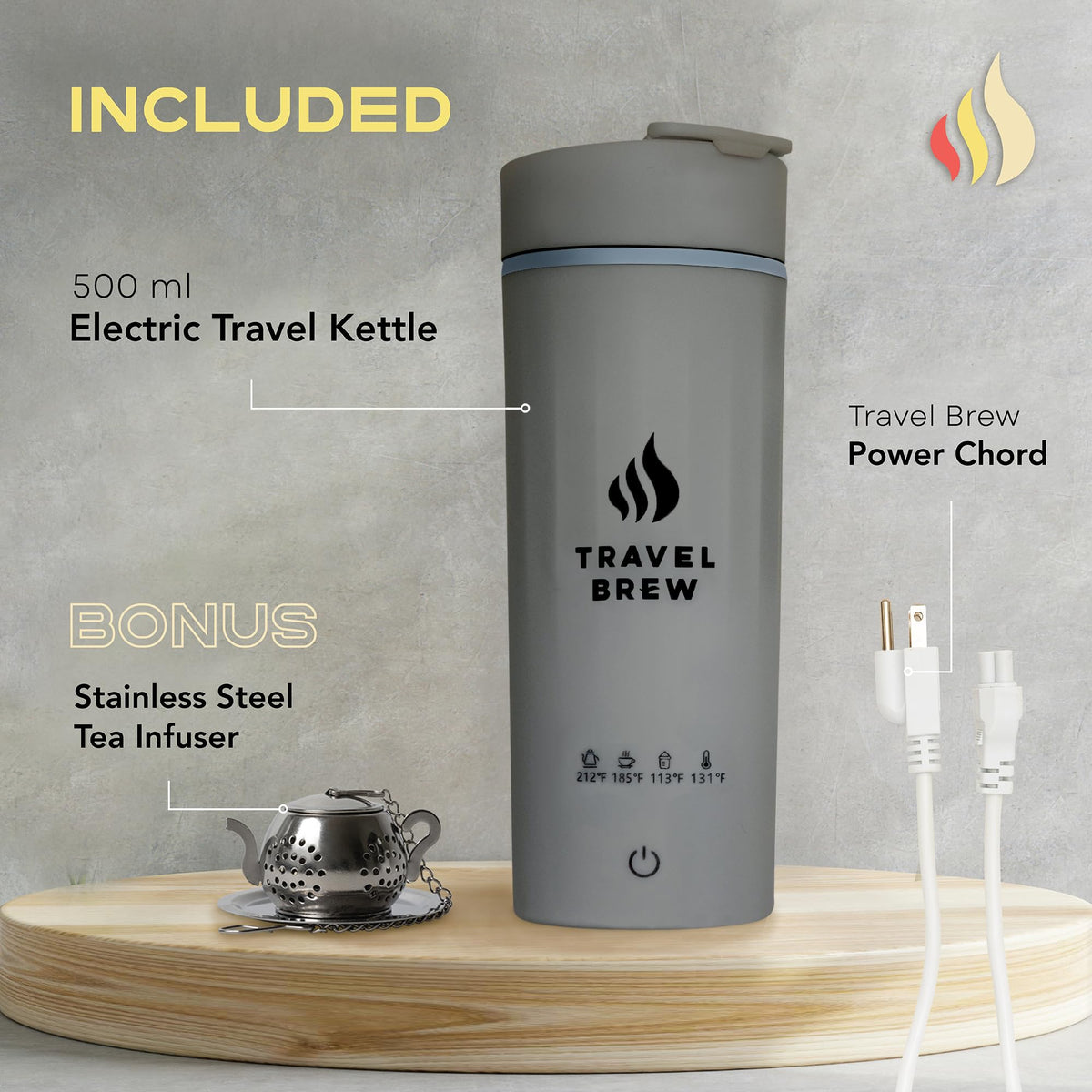Travel Brew tea infuser inside highlights on-the-go brewing.