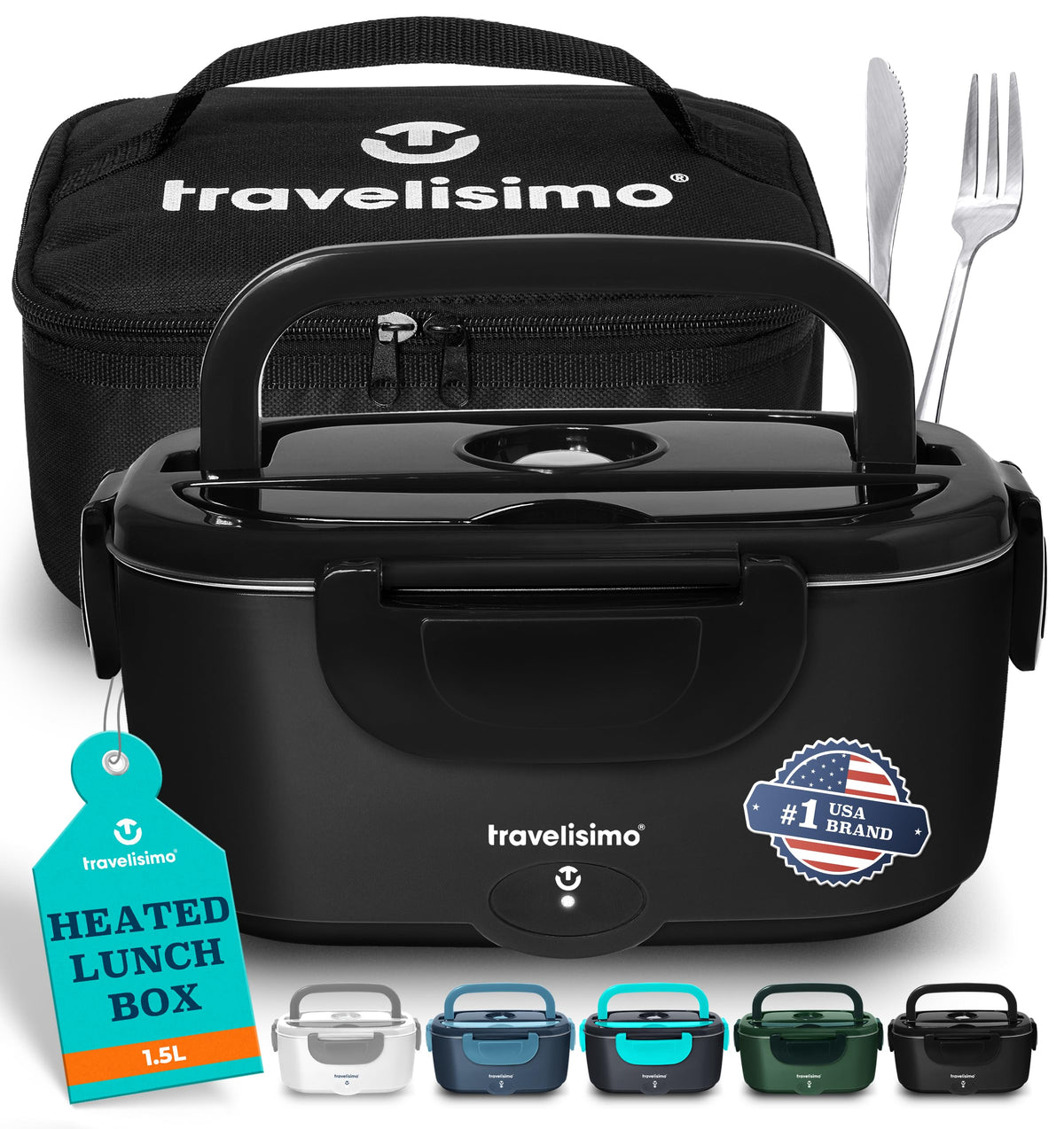 Travelisimo electric lunch box compact design for on-the-go meals.