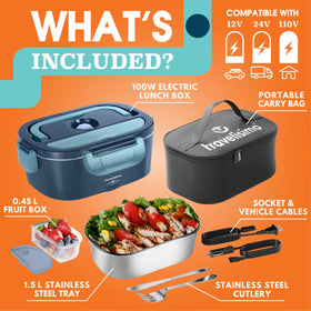 Travelisimo electric lunch box 1.5L capacity ideal for generous portions