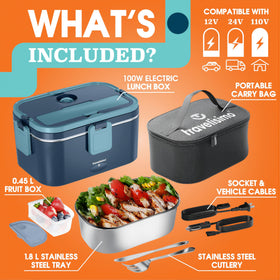 Travelisimo extra-large lunch box desk-office use portable heating.