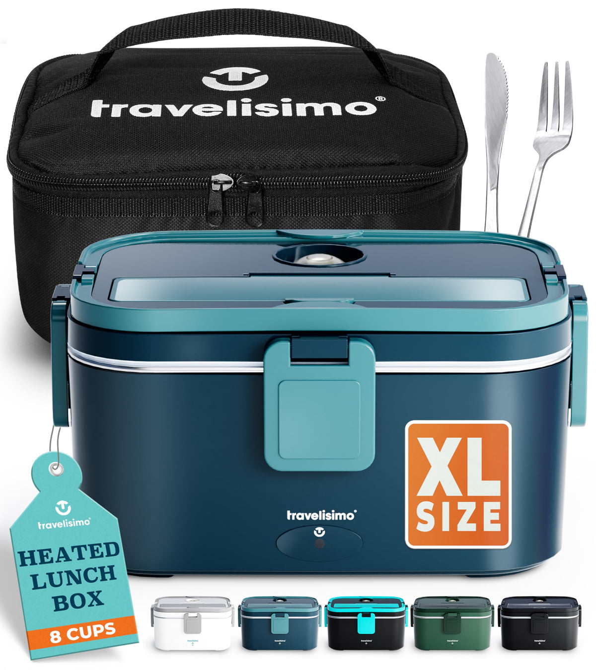 Travelisimo extra-large lunch box front view for on-the-go meals.