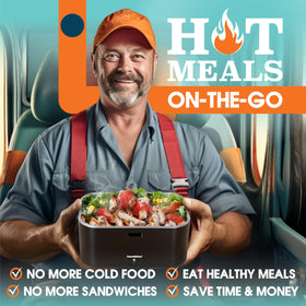 Travelisimo lunch box with open lid shows spacious 1.8L interior for hearty servings.
