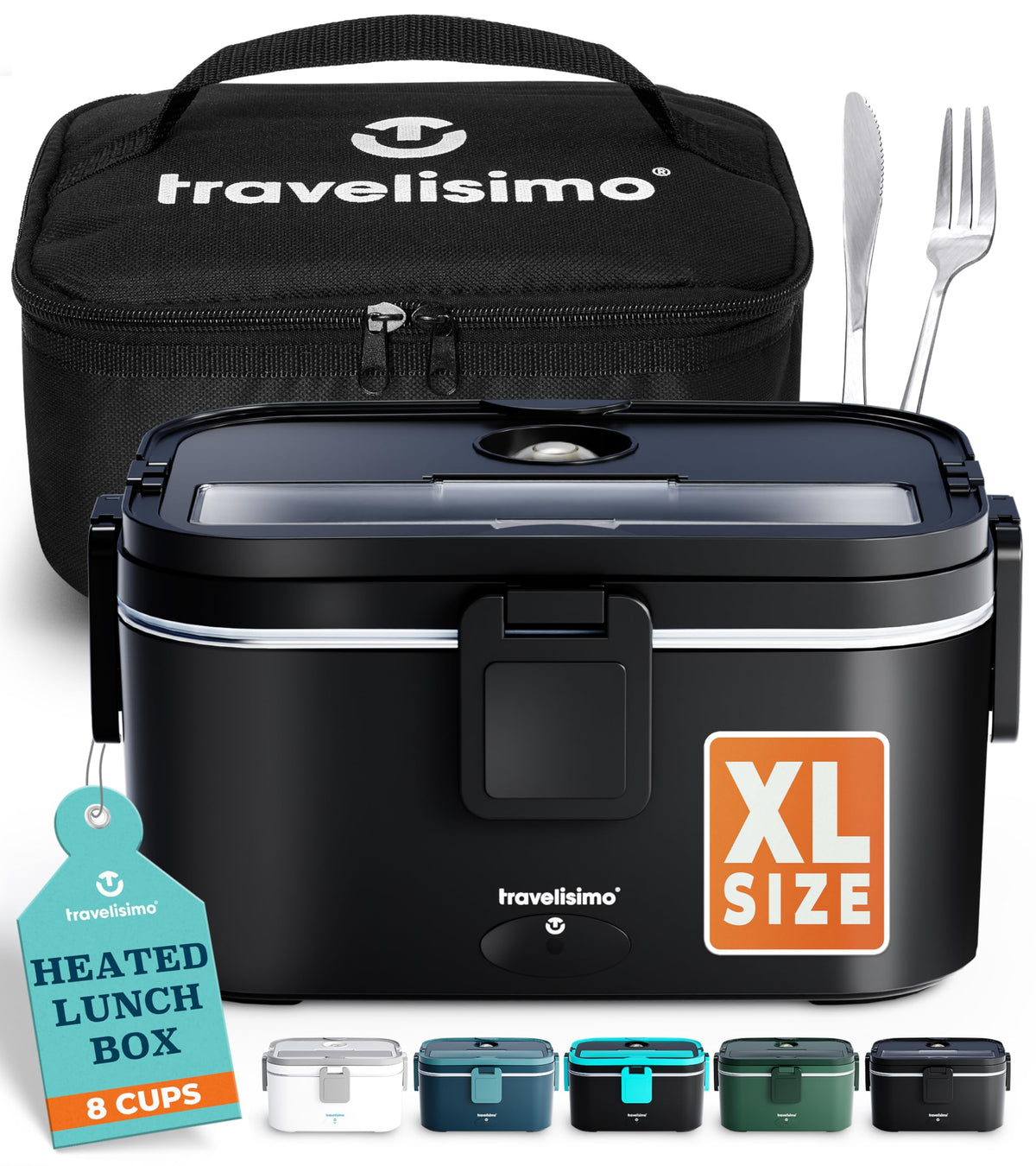 Travelisimo extra-large lunch box from outside view, ideal for big meals on the go.